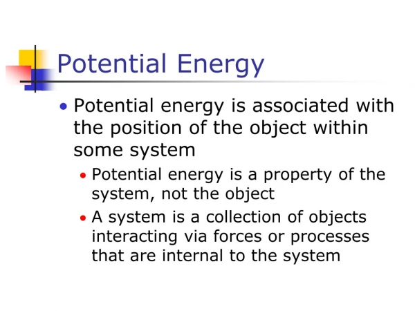 Potential Energy