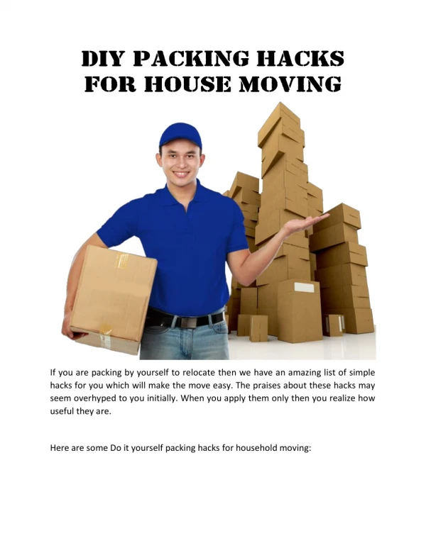 DIY Packing Hacks for House Moving