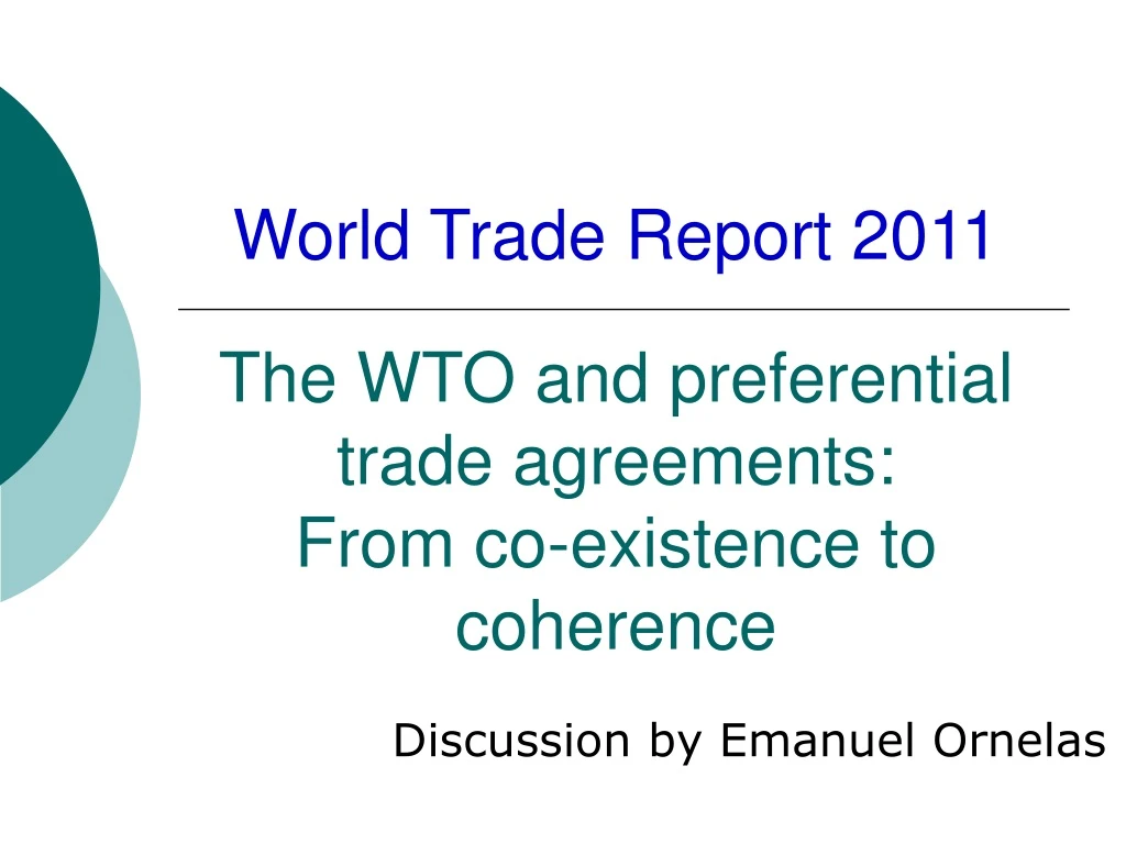 the wto and preferential trade agreements from co existence to coherence