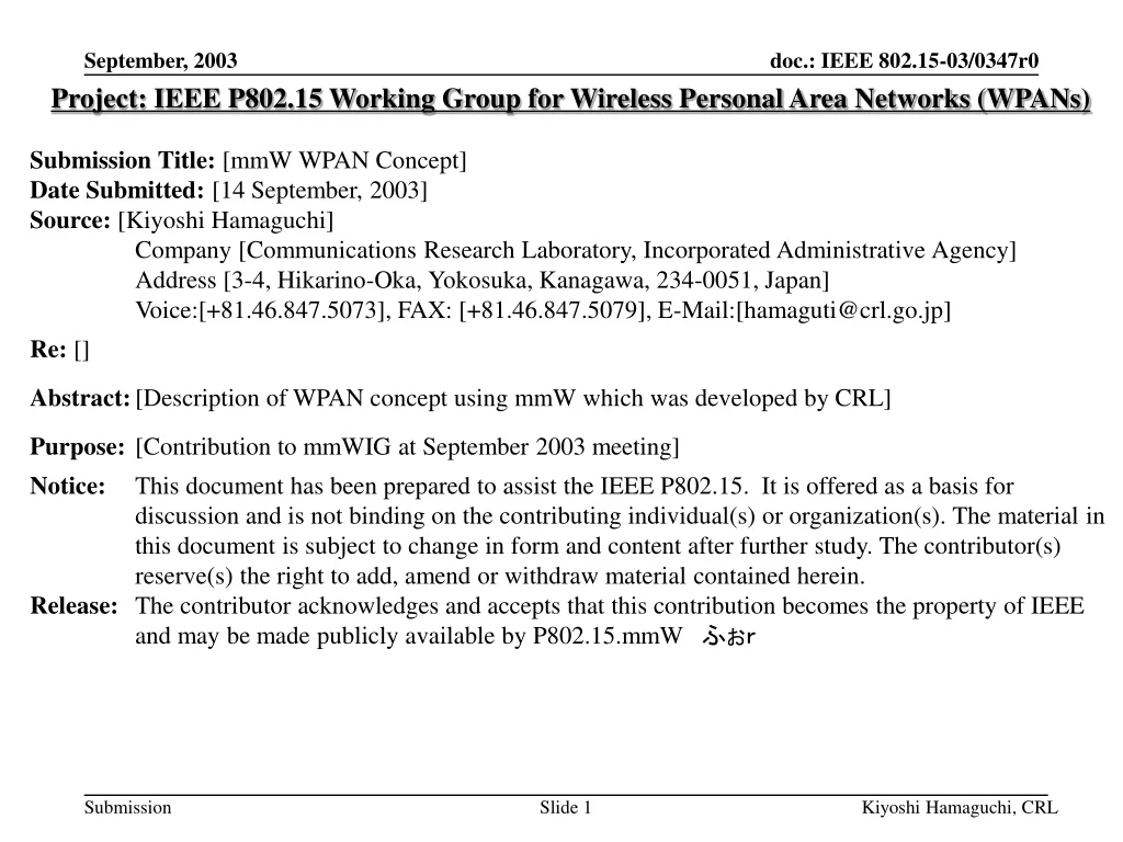 project ieee p802 15 working group for wireless