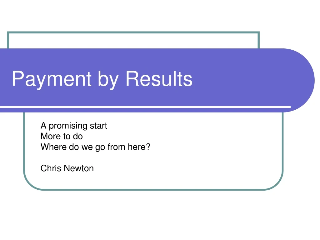 payment by results