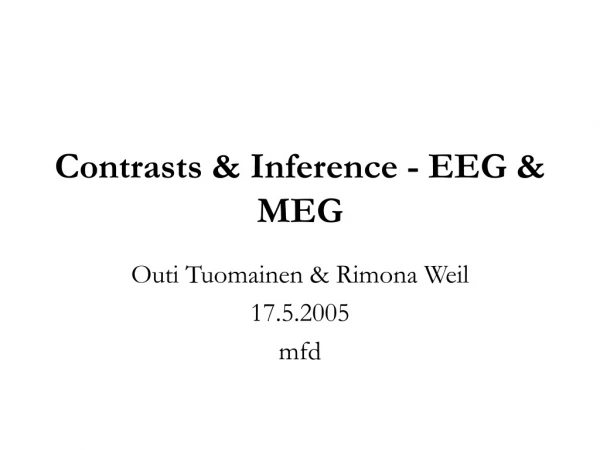 Contrasts &amp; Inference - EEG &amp; MEG