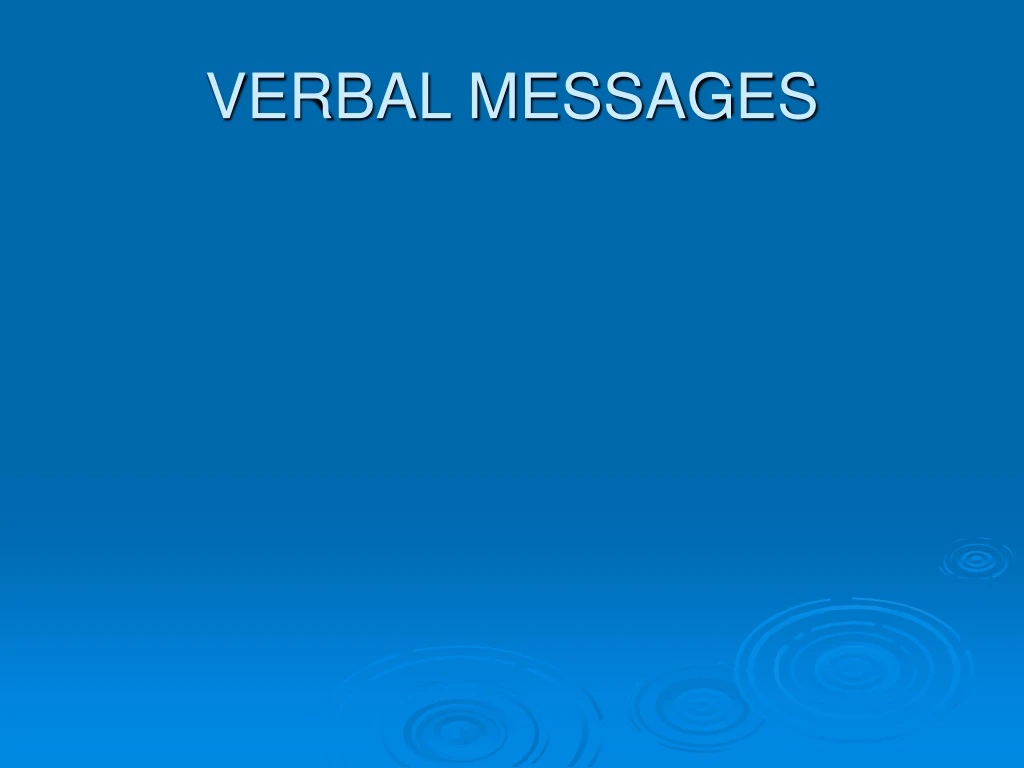 verbal messages