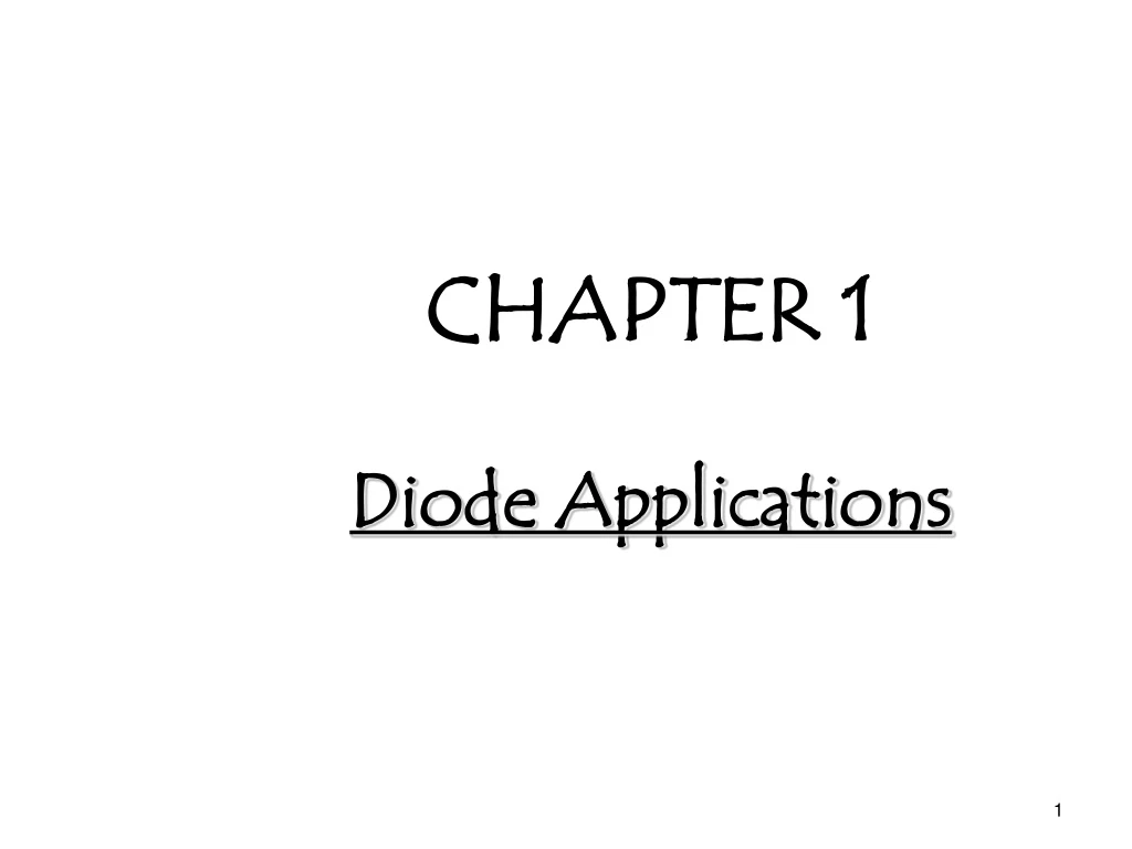 chapter 1 diode applications