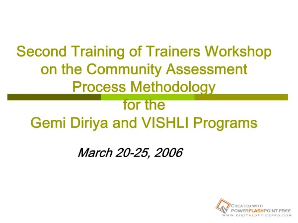 Second Training of Trainers Workshop