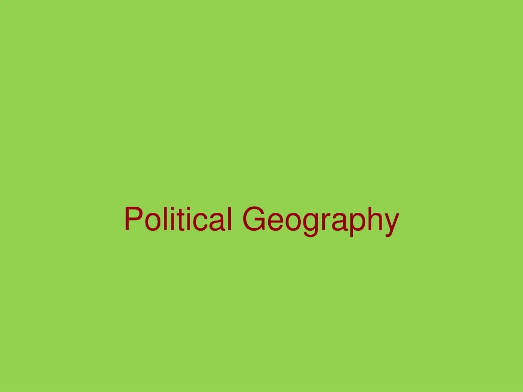 political geography