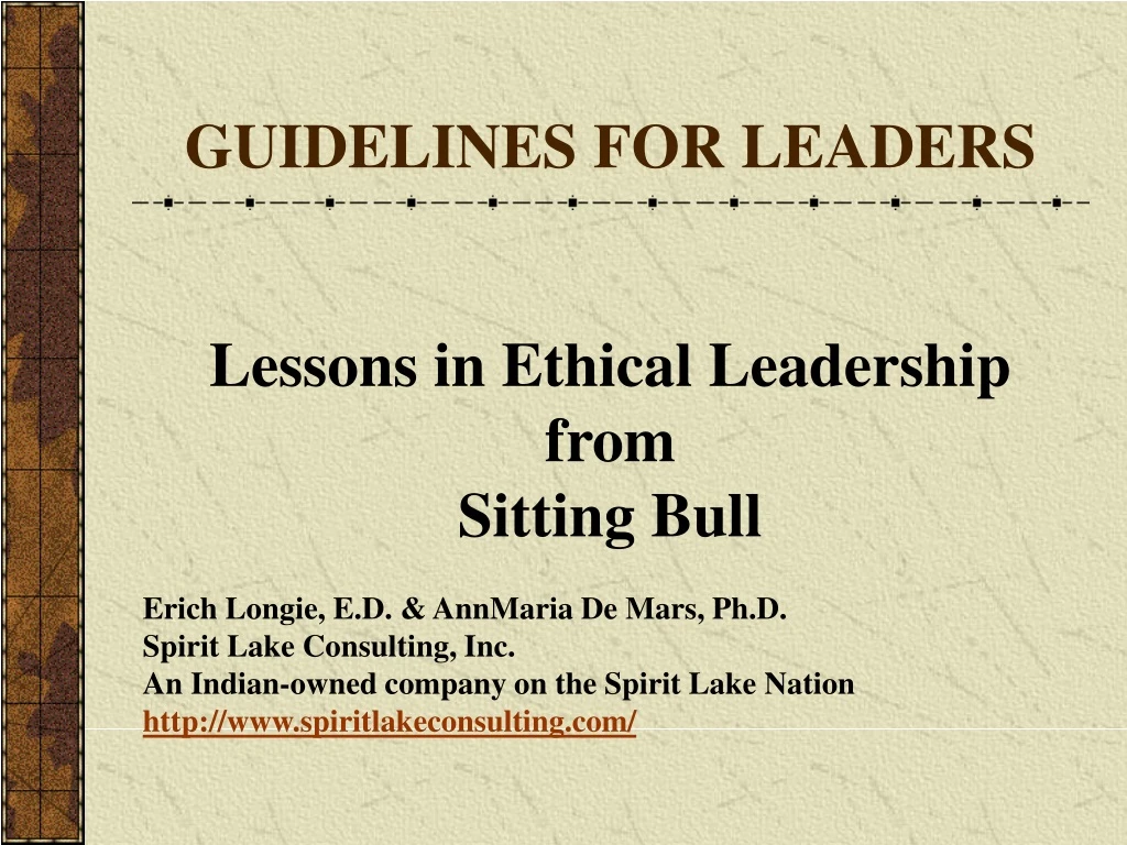 guidelines for leaders