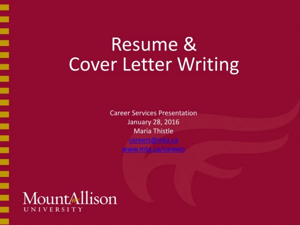 Resume &amp;  Cover Letter Writing