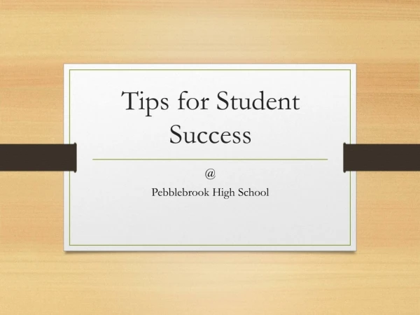 Tips for Student Success