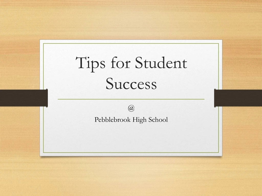 tips for student success