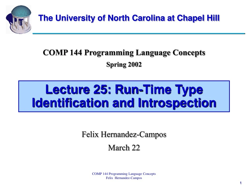 lecture 25 run time type identification and introspection