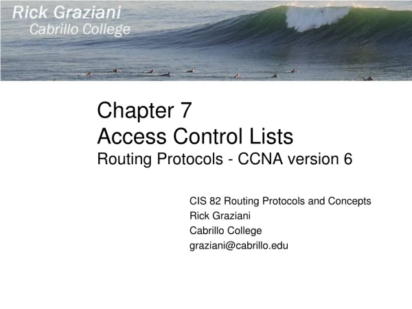 Chapter 7 Access Control Lists Routing Protocols - CCNA version 6
