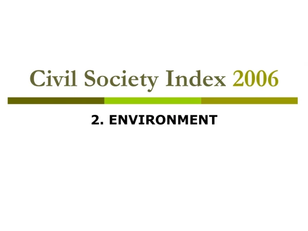 Civil Society Index 2006