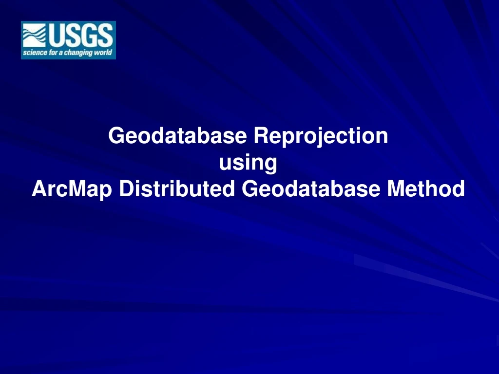 geodatabase reprojection using arcmap distributed