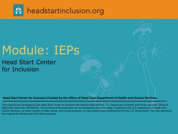 Module: IEPs  Head Start Center  for Inclusion