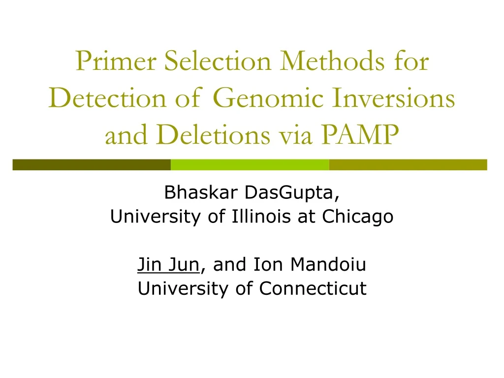 primer selection methods for detection of genomic inversions and deletions via pamp