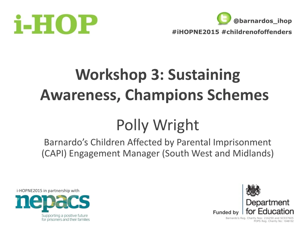 workshop 3 sustaining awareness champions schemes