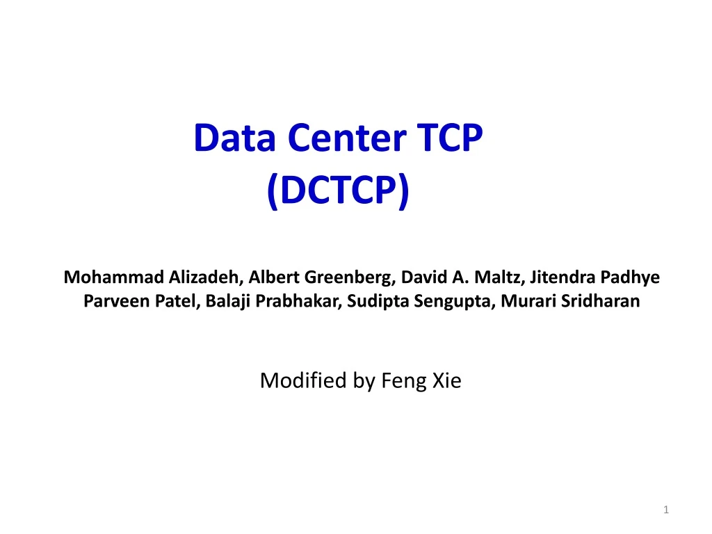 data center tcp dctcp