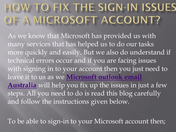Outlook sign in australia