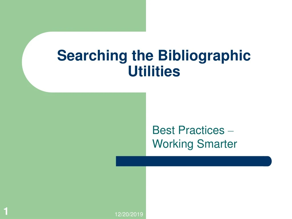 searching the bibliographic utilities