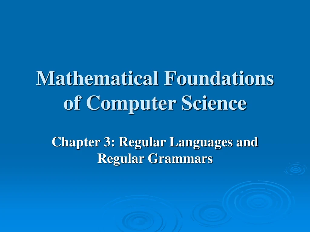 mathematical foundations of computer science