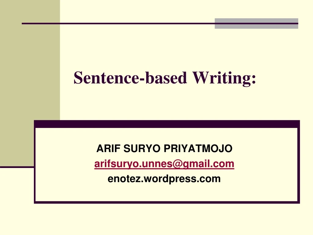 sentence based writing