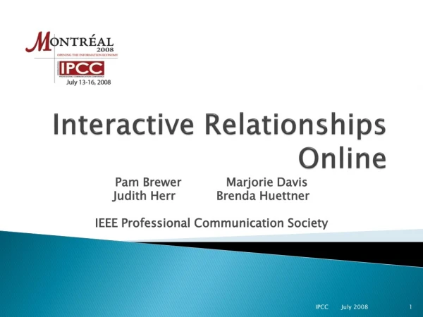 Interactive Relationships Online
