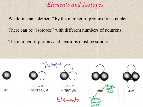 Elements and Isotopes