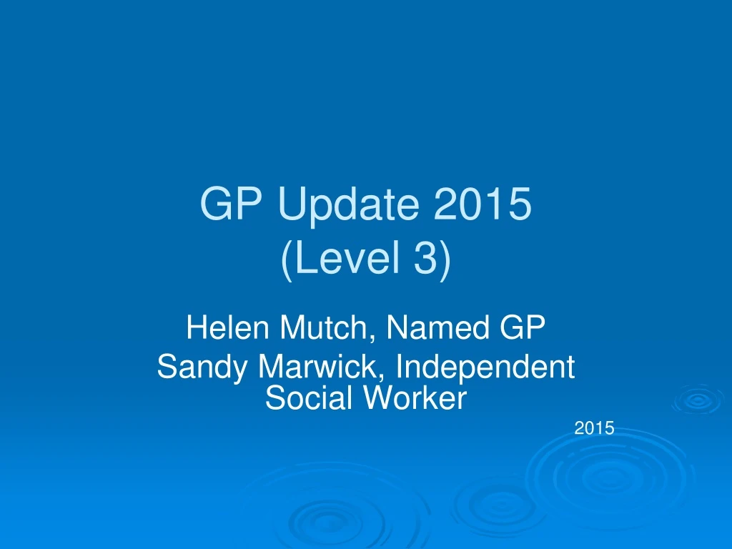 gp update 2015 level 3