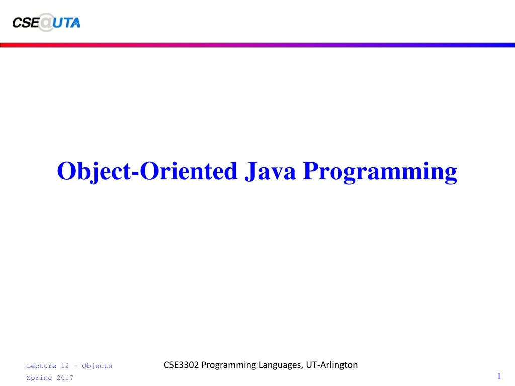 object oriented java programming