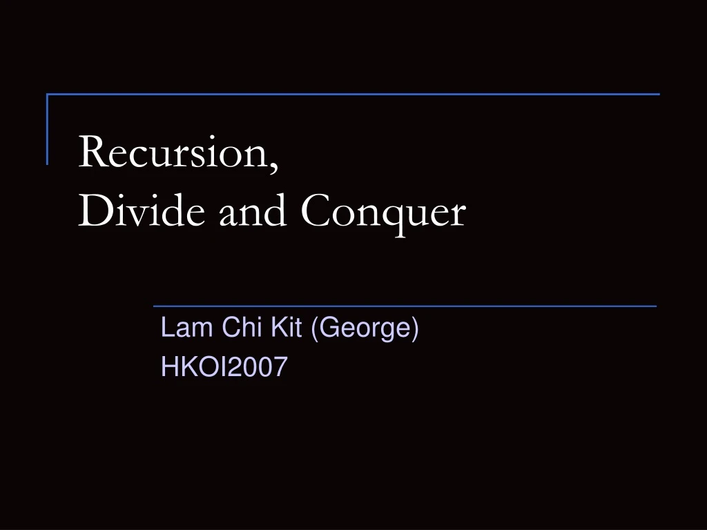 recursion divide and conquer