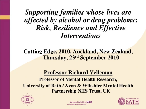 Supporting families whose lives are affected by alcohol or drug problems