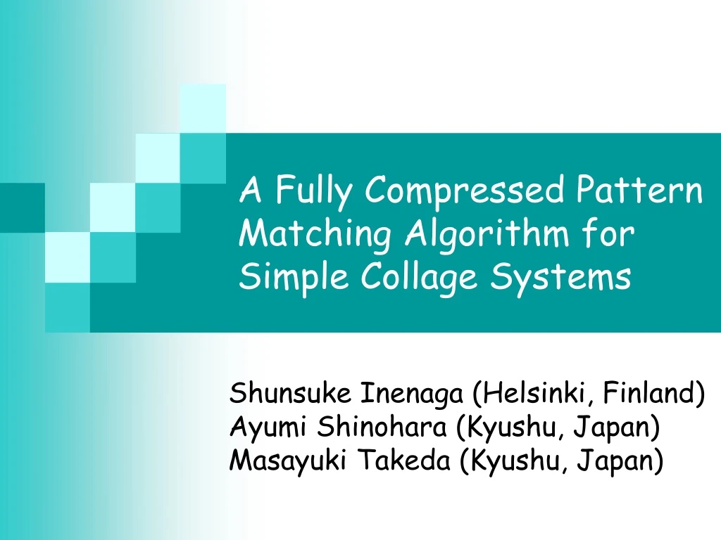 a fully compressed pattern matching algorithm