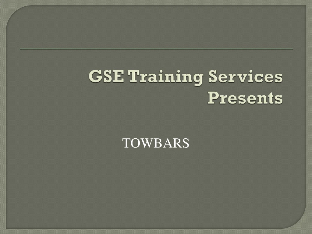 gse training services presents
