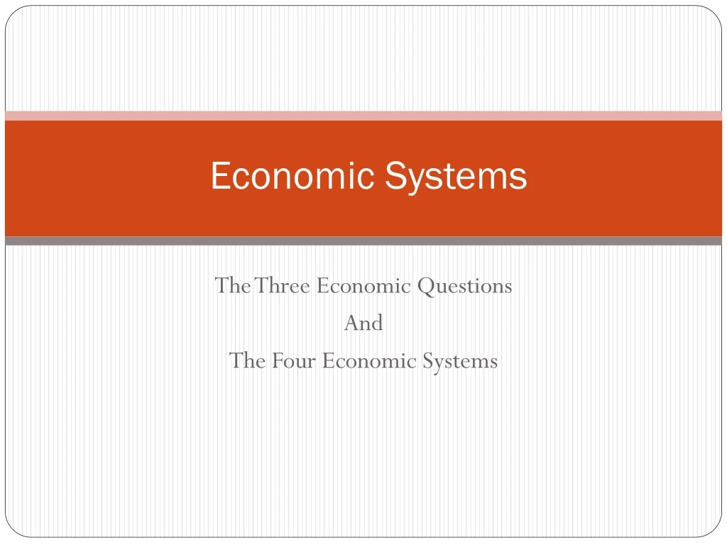 economic systems