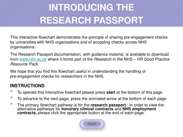 INTRODUCING THE  RESEARCH PASSPORT