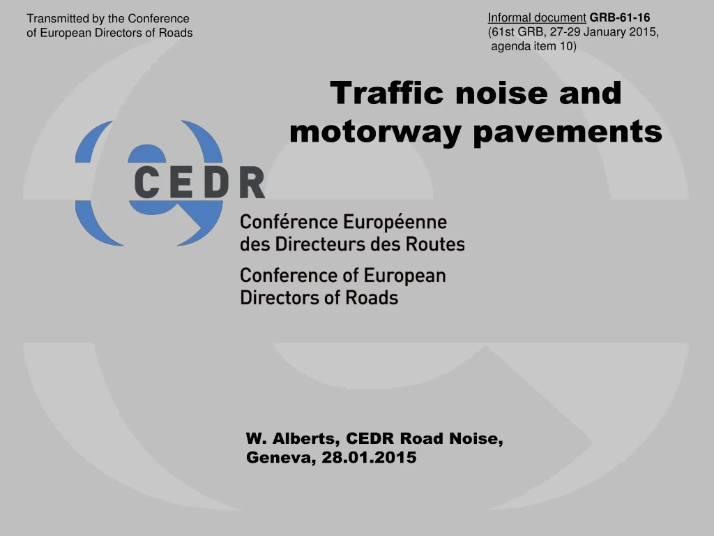 traffic noise and motorway pavements