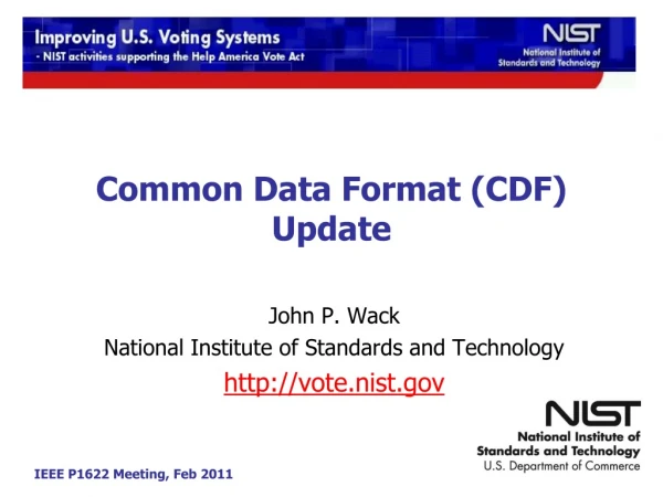Common Data Format (CDF) Update