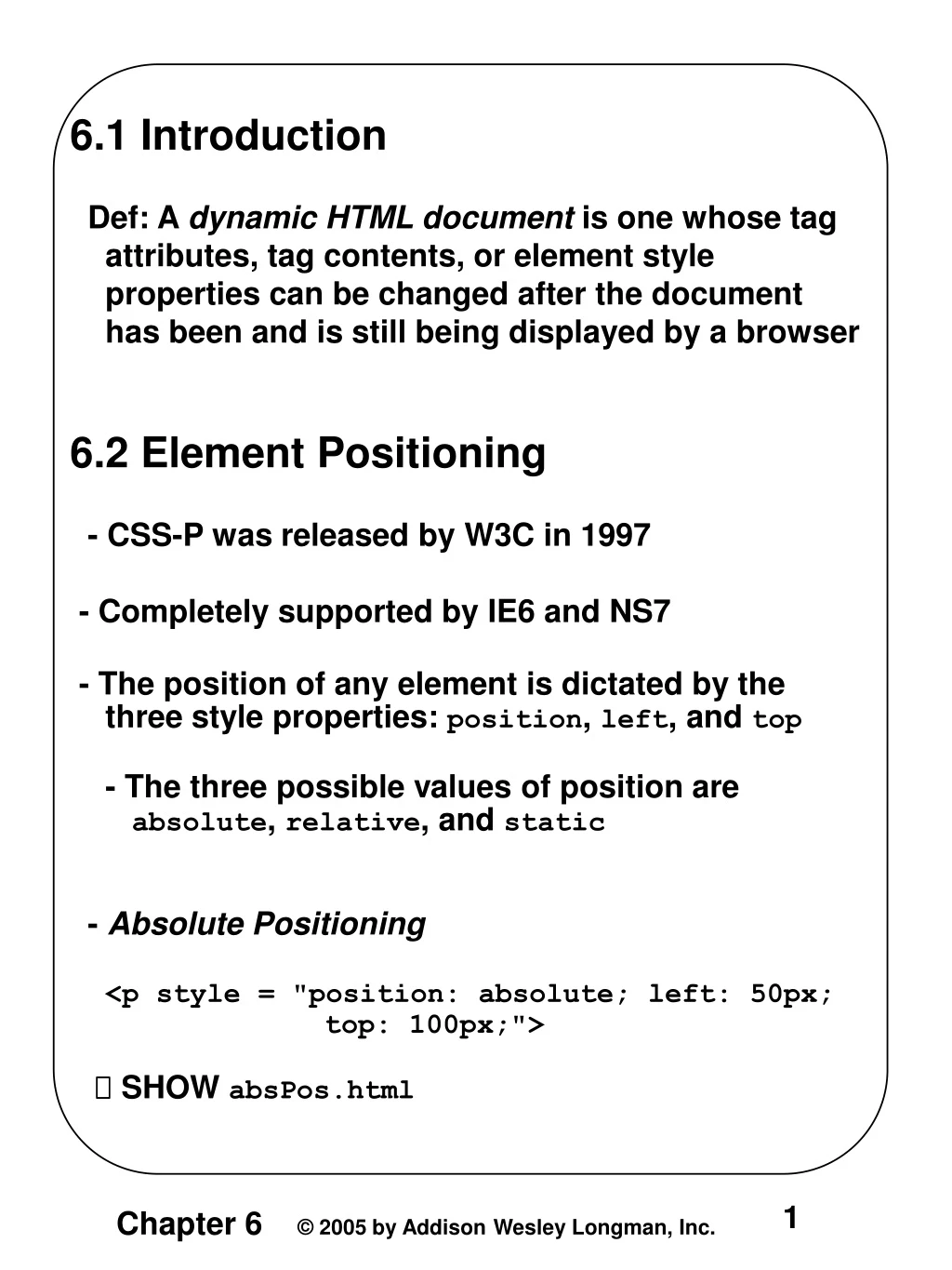 6 1 introduction def a dynamic html document