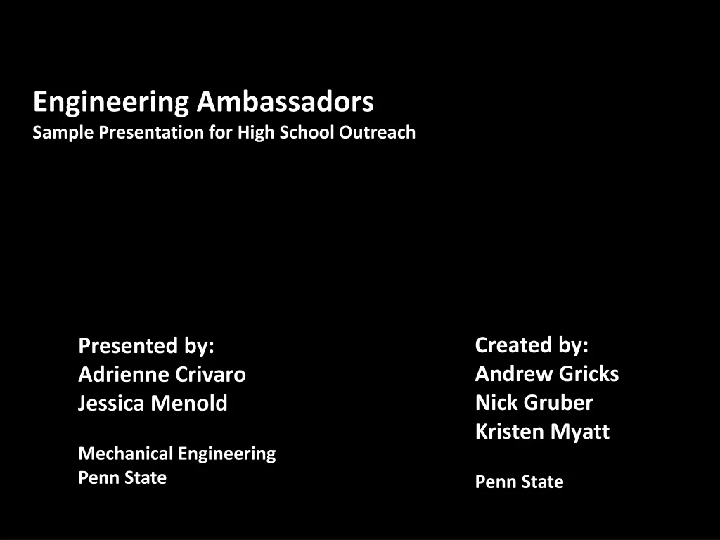 engineering ambassadors sample presentation