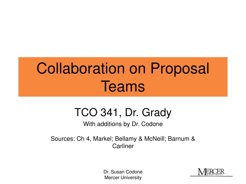 collaboration on proposal teams