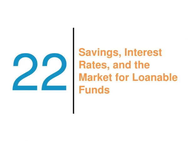 Savings, Interest Rates, and the Market for Loanable Funds