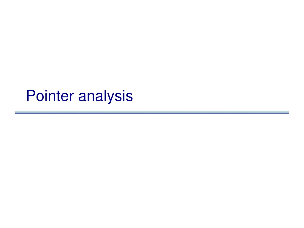 pointer analysis