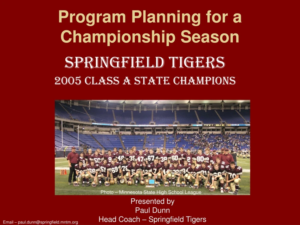 program planning for a championship season