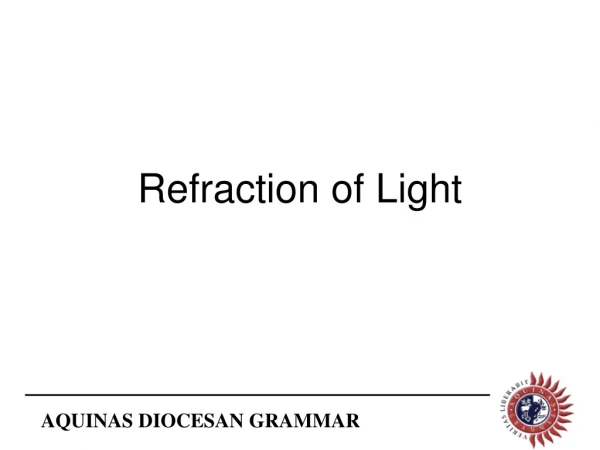 Refraction of Light