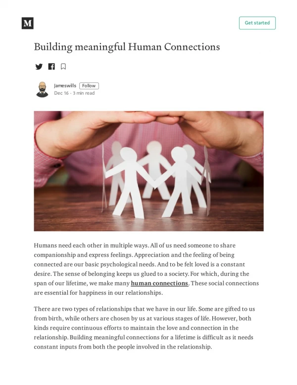 Building meaningful Human Connections