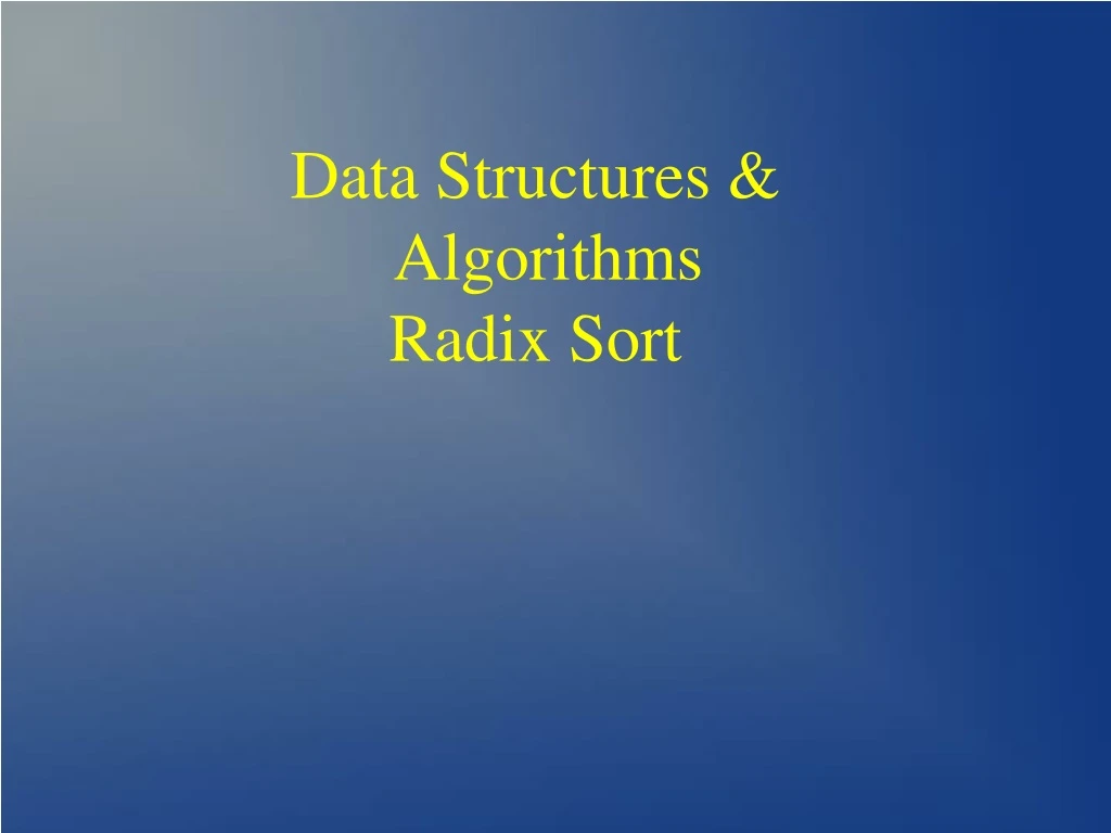 data structures algorithms radix sort