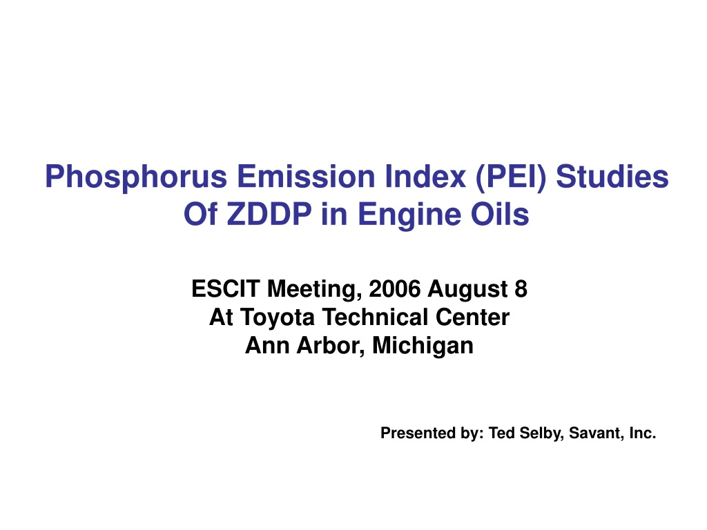 phosphorus emission index pei studies of zddp in engine oils