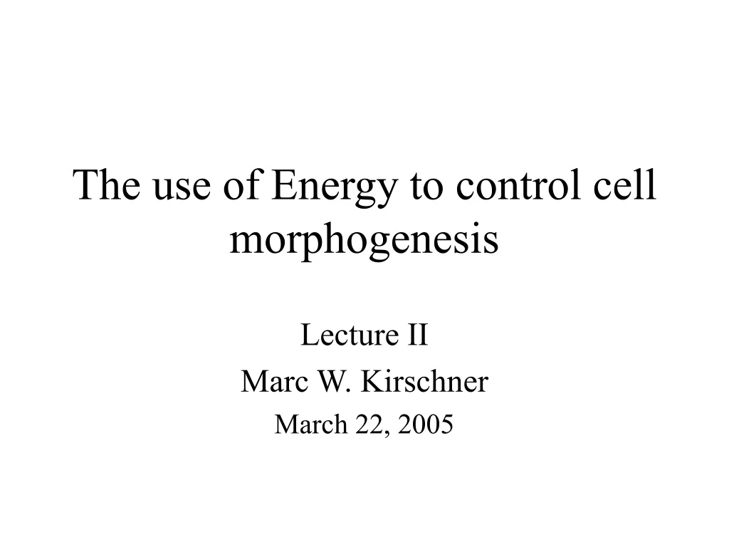 the use of energy to control cell morphogenesis