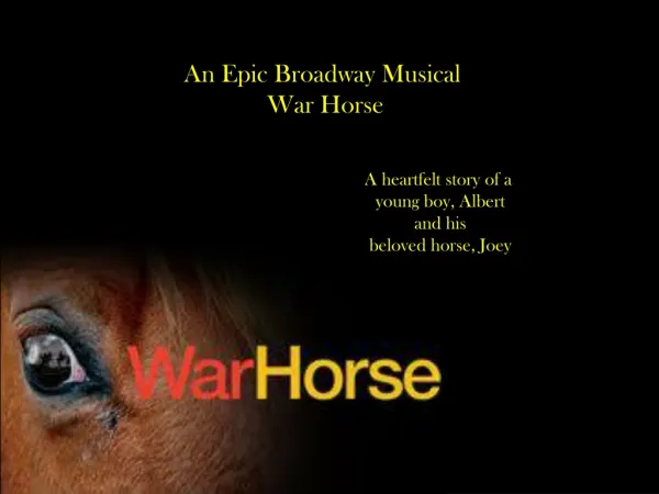 War horse a smashing hit on Broadway!